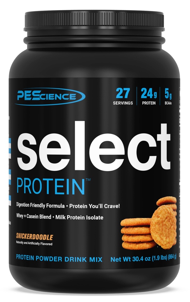 PEScience Select Protein Powder, Swhey and Casein Blend, Clean Protein Powder for Women and Men, Low Calorie, Low Carb, Keto Friendly, Gluten Free - Snickerdoodle - 27 Servings