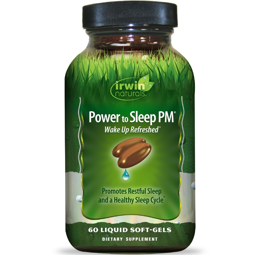 Irwin Naturals Power to Sleep PM - 60 Liquid Soft-Gels - s Melatonin, GABA, Ashwagandha, Valerian Root & L-Theanine - 30 Služieb