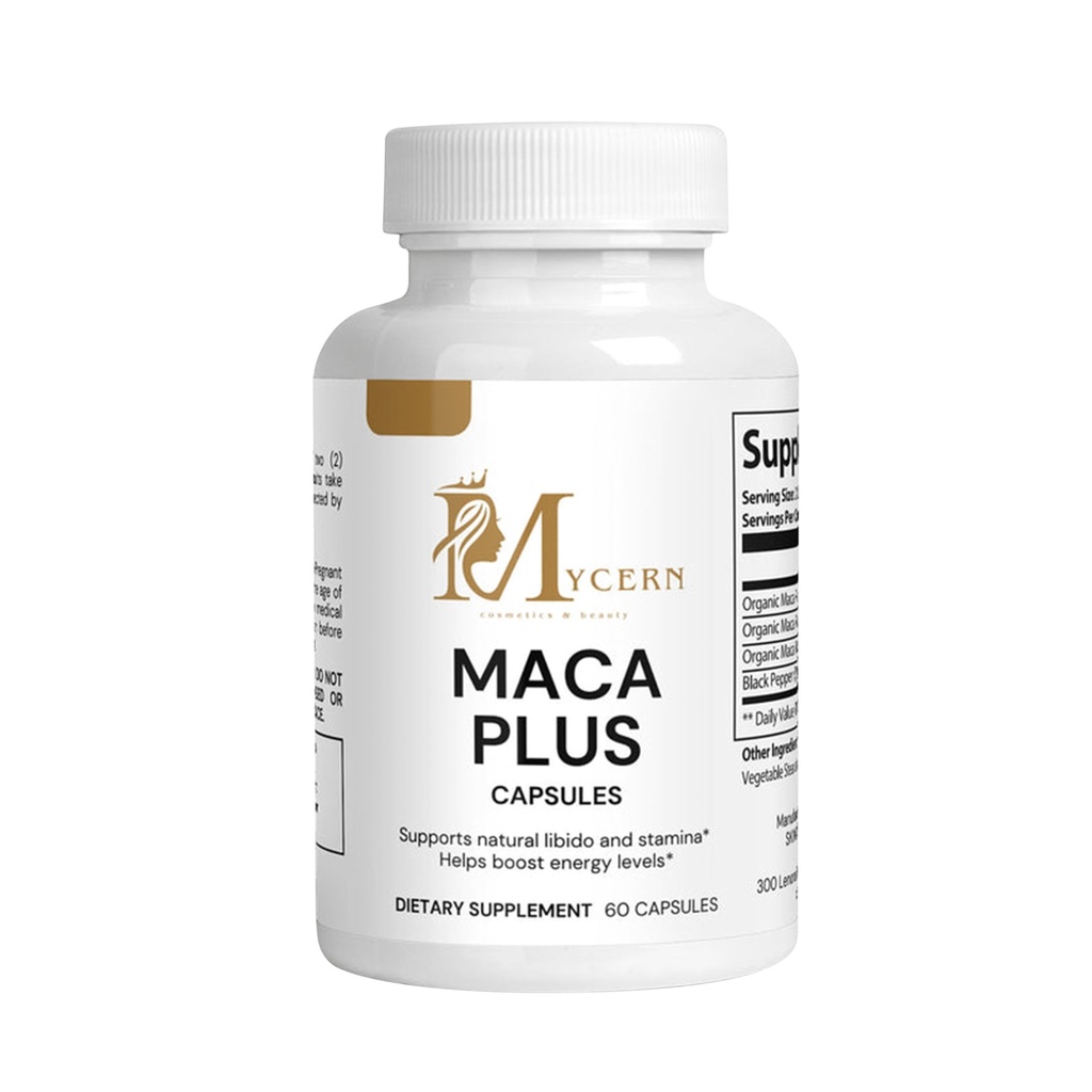 Maca Plus 60 Capsules with Red, Black & Yellow Maca – Maca Root - 1500mg High Potency Root Blend – Supports Active Lifestyle – Made in USA
