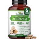 Zazzee Extra sila Astragalus Root 20:1 Extrakt, 5000 mg Sila, 70% Polysacharidy, 180 Vegánskych kapsúl, 6-mesačná zásoba, 100% Vegetarian, Štandardizovaný a koncentrovaný 20X extrakt, non-GMO