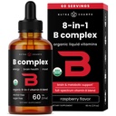 USDA organický vitamín B komplex kvapalné kvapky B vitamínový komplex doplnok s B1, B2, B3, B6, B7, B9 a metyl B12 kvapky pre dospelých a deti 