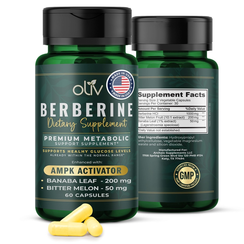 oliv Pure Berberine Supplement Kapsule 
