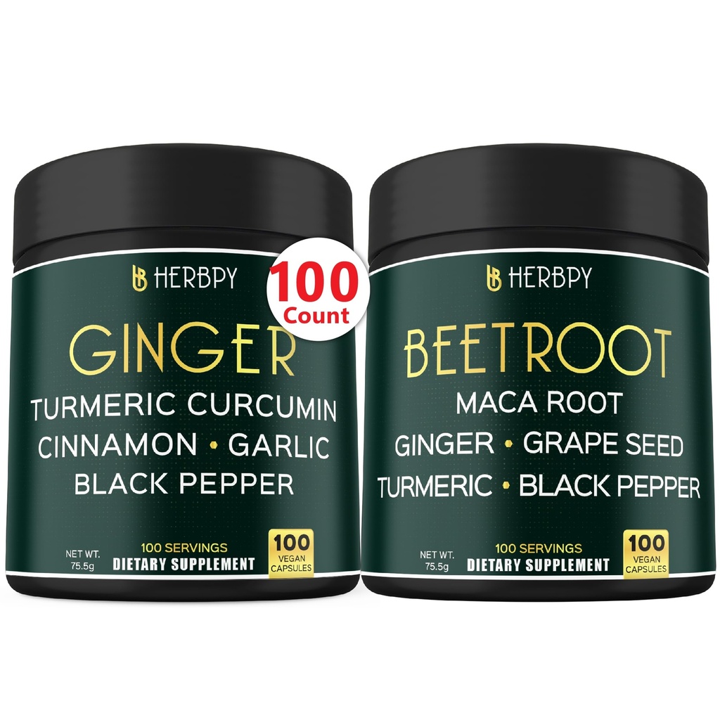 Bundle 5in1 Ginger Supplement & 6in1 Repa Root kapsuly - podporuje zdravie srdca, imunitné a tráviace