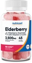 Nutricost Gummy z bazy čiernej s vitamínom C a zinkom 90 Gummy - bez lepku, vegetarián