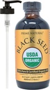 PRIME Natural Organic Black Seed Oil 16oz - Cold Pressed Nerafined High Thymochinón 1,7% USDA Certified - Turk Origin Potent Nigella Sativa Liquid - Vegan Omega 3 6 9, Antioxidant