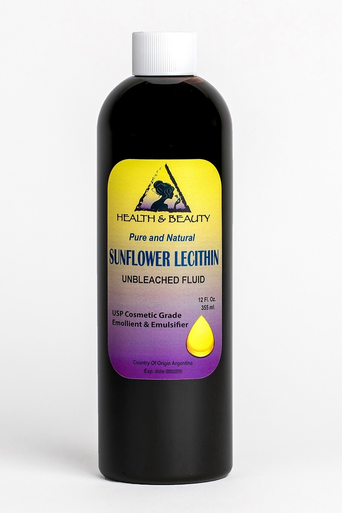Lecitín Slnečnica Nebielená kvapalina Tekutá emulgátor Zvláčňujúca stabilizátor Pure 12 oz