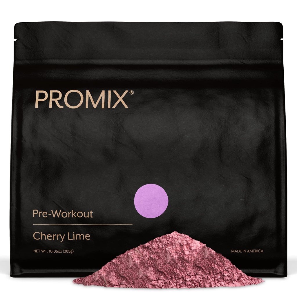 ProMix Nutrition Pre-Workout prášok, Cherry Lime - Maximalizácia Focus & Performance - Pomáha svalový zisk, vytrvalosť - Vitamín B12, kofeín, Beta-Alanín a L-Tyrzosín - 30 Servíry (Pack of 1)