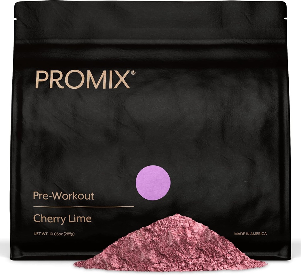 ProMix Nutrition Pre-Workout prášok, Cherry Lime - Maximalizácia Focus & Performance - Pomáha svalový zisk, vytrvalosť - Vitamín B12, kofeín, Beta-Alanín a L-Tyrzosín - 30 Servíry (Pack of 1)