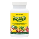 NaturesPlus Source of Life Women - 60 Tablets - Multivitamin & Mineral Supplement - with Iron, Calcium, Folate & Lutein - Gluten Free, Vegetarian - 30 Servings
