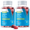 Viteey vitamín D3 Gummy pre dospelých & Teens - 5,000 IU, 125 μg, Ultra sila - Spoločné a svalové zdravie, Immune Boost - Žuvacie vitamín D Gumies - Vegetarián, Želatína zadarmo - Chutný Berry Ochutené