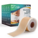 Profesionálne Silikónové zjazvenia (1.6" x 150" Zjazvenie 3,8M) - Odstránenie jaziev Liečba - Opakované Silikónové zjazvenie Pásky Typy pások pre Keloid, C-oddiel, Chirurgia, Burn, Akne et
