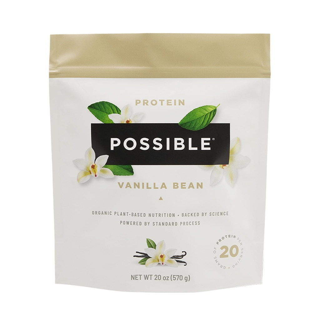 Protein Powder Vanilla Bean - 20g Vegan, Rastlinný proteín Mix - Non-GMO, Non-Dairy, Gluten-Free - 3,5 g BCAA - 9 Esenciálne aminokyseliny - 15-Day Supply - 1 Vrece, 15 Servings