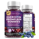 (2 balenia) Quercetin Gummies s hypromelínom zinočnatého vitamínu C D3 K2, Quercetin 1000 mg doplnok s hypromínom 500 mg pre kardiovaskulárny, imunitný systém a alergiu, vegánska Gumma pre dospelých a deti