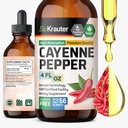 BIO KRAUTER Cayenne Pepper Extract Liquid - Pure Capsaicin Extract - Liquid Cayenne Pepper Drops for Digestive Support - Cukor a alkohol Bez obsahu 4 Fl.Oz.