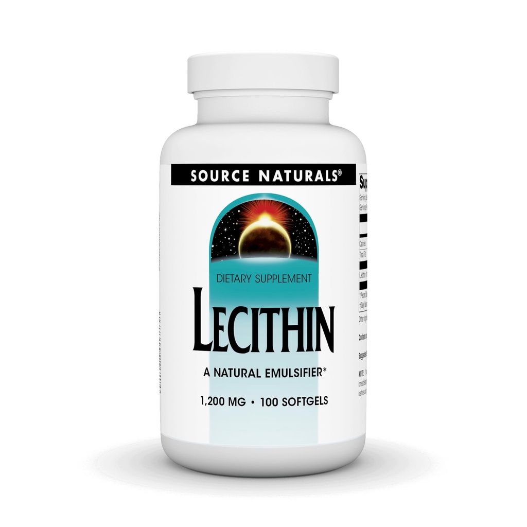 Zdroj Naturals Lecithin 1200 mg, Prírodný emulgátor - 100 Softgels