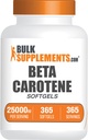 BulkSupplementments.com Beta karotén 25000 IU Softgels - vitamín A doplnok, Beta karotén doplnky - pre podporu očí, bez lepidla, 1 Softgel per Serving, 365 Počet (Pack of 1)