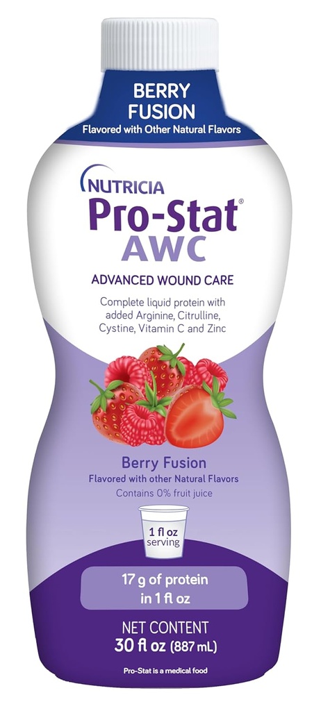 Pro-Stat Advanced Wound Care (AWC), Concentrated Liquid Protein Medical Food - Berry Fusion Flavor, 30 Fl Oz fľaša