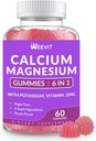Bezcukorné kalcium Gumies Supplement 600mg, Magnézium Magnézium Gumies s vitamínom D3 K2, Draslík, vysoká absorpcia CA Gummy pre kosti, zuby a svalovina