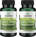 Swanson Full Spectrum Lion's Mane Mushroom - Brain Health Supplement to Support Memory, Focus & Clarity* - Môže tiež pomôcť Immune, Heart & Digestive Health - Gluten-free & Non-GMO - 60 kapsúl (2 balenia)