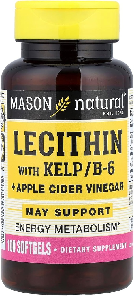 MASON NATURAL Lecithin s KELP, B 6 Plus Cider Ocot