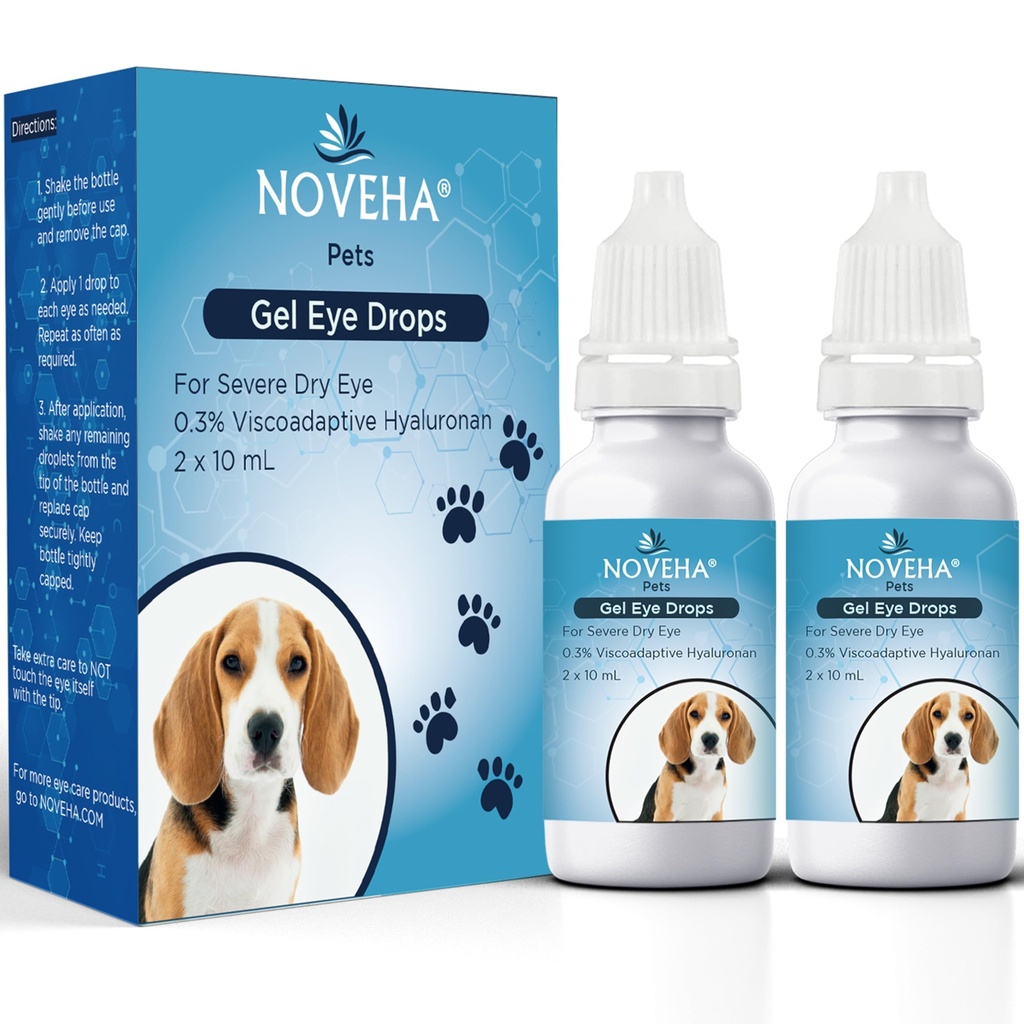 NOVEHA Pet Gel očné kvapky s 0,3% Viscoadaptive Hyaluronan 