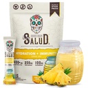 Salud 2-in-1 Hydratačné balíčky + Imunita Electrolytes Powder, Ananás - Agua Fresca Drink Mix, Elderberry, Dairy & Soy Free, Non-GMO, Gluten Free, Vegan, Nízke kalórií, 1g Cukor (15 porcií)