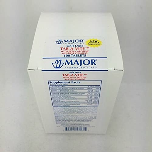 Major Pharmaceuticals Tab-A-Vite s Beta-Karoténom Viac vitamínov 100 tabliet (3 balenia)