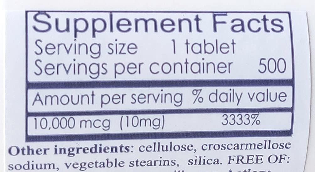 ZdravýPrírodne Biotín 10 000 μg (500 tabliet) pre rast vlasov, koža, silné nechty, biotín 10mg