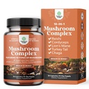 Advanced Mushrom Complex Kapsule - 10X Lions Mane Supplement Capsulas with Reishi, Chaga, Maitake & Shiitake for Brain Health Memory Support & Focus - Noottropic od Mental Clarity - 30 Caps