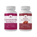 PURE ORIGINAL INGREDIENTS Schisandra Extract and Reishi Mushroom Capsule Bundle, 100 Capsules Each, No Additives or Fillers, Lab Verified