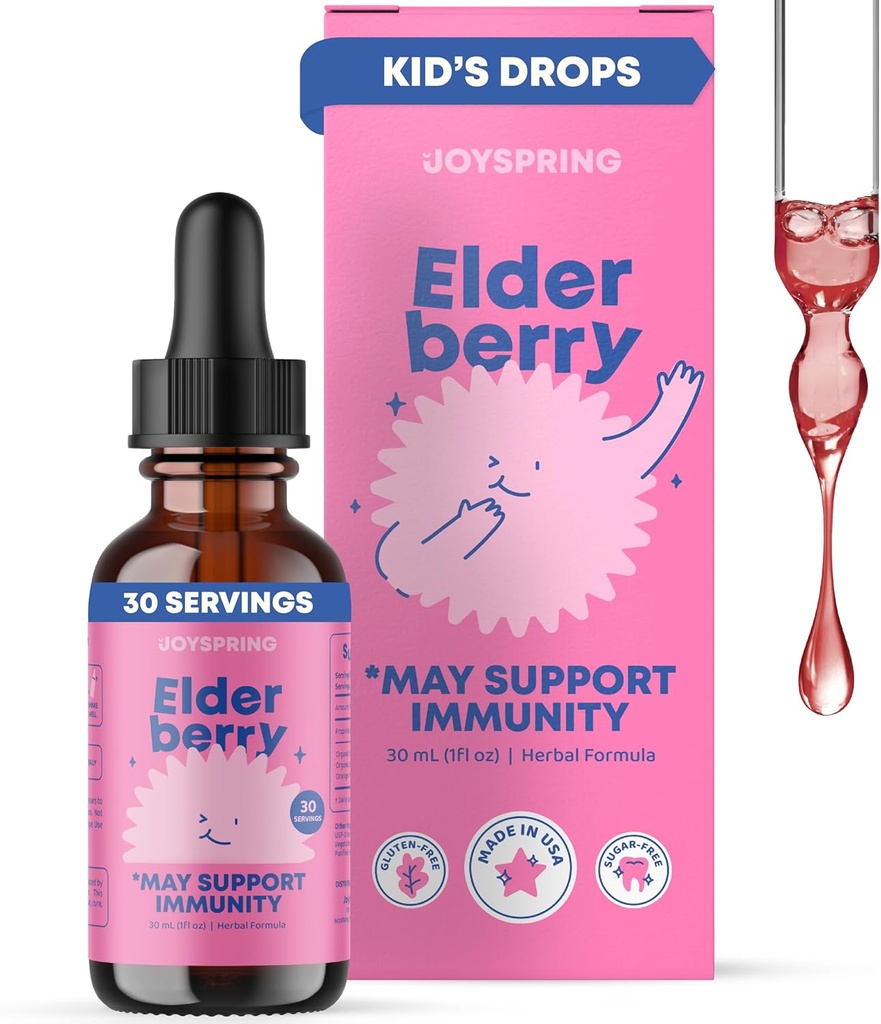 RadosťSpring Elderberry pre batoľatá a deti Immune Support Liquid (1 fl oz) 