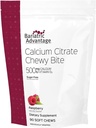 Bariatric Advantage Calcium Citrate Chewy Bites 500 mg - Highly Absorbable & Digestible - Vitamín D3 - Ľahko žuvateľný vápnik doplnok - Malinová aróma - 90 Počet