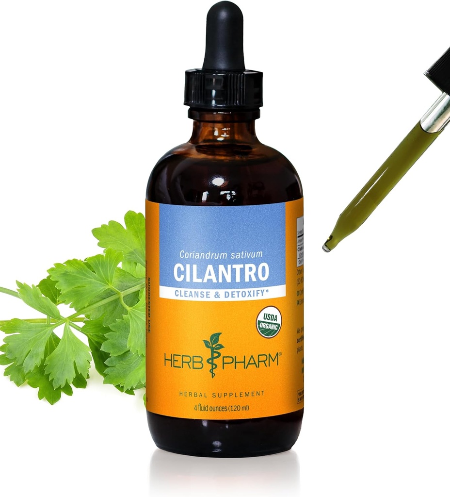 Herb Pharm Certified Organic Cilantro Liquid Extract for Cleaning and Detoxification Support - 4 Ounce