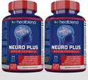 Neuro Plus Brain & Focus Formula - Nootropic Brain Booster doplnok, podporuje zdravie mozgu, duševné jasnosť a zameranie - zvyšuje koncentráciu a duševnú energiu 