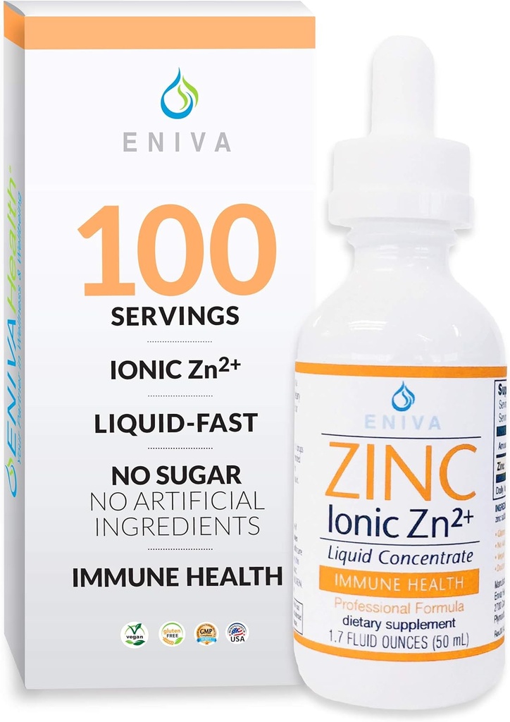 Eniva Liquid Zinok Supplement Ultra Concentrated Zinok Drops for Immune Health 1.7 oz