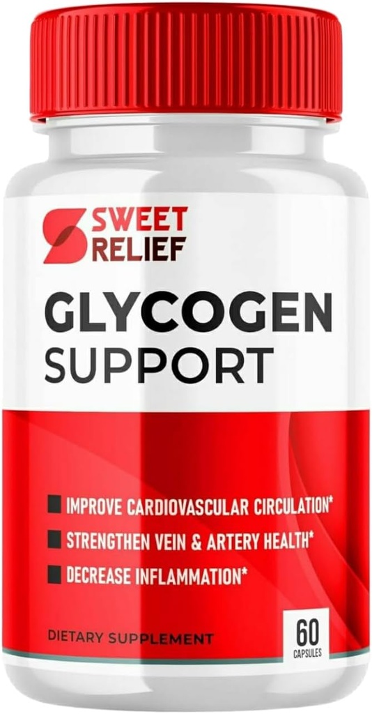 Sweet Relief Glycogen Support - Sladká úľava Čistič krvných ciev, Sladká úľava Kapsule, Advanced Formula pre Celková Wellness, SweetRelief (60 kapsúl, 1 balenie)