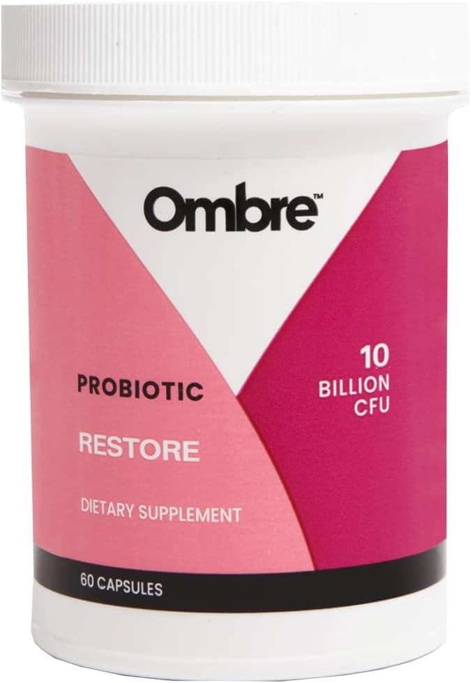 Ombre Restore probiotiká pre ženy, denné Gut zdravotné doplnky pre vaginálne, tráviace, močové tract, & Immune support, 10 miliárd CFU, Server-stable, 30 porcií