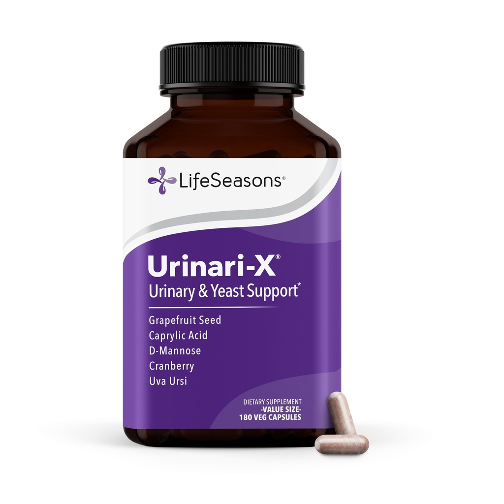 Urinari-X - Podpora močových ciest - Rýchle Acting UTI Relief - Vitamínové doplnky pre zdravý močový mechúr funkcie & imunita - D-manóza, brusnica, kyselina kaprylová, Uva Ursi & Grapefruit - 180 Kapsule