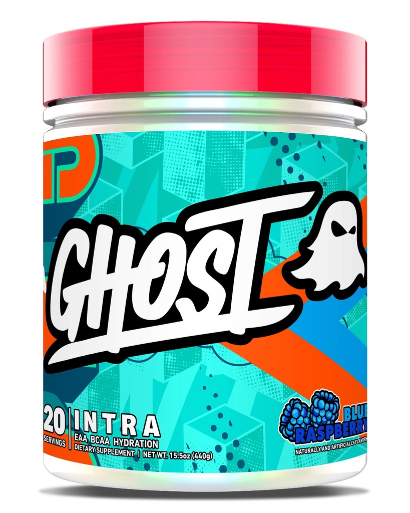 GHOST Intra Workout Powder, Blue Malina - BCAA, & EAA, Nootropics & Hydratácia - Essential & Branch Chain Amino Acides, podporuje zotavenie a zaostrenie svalov - Pre, Intra & Post Workout Powders