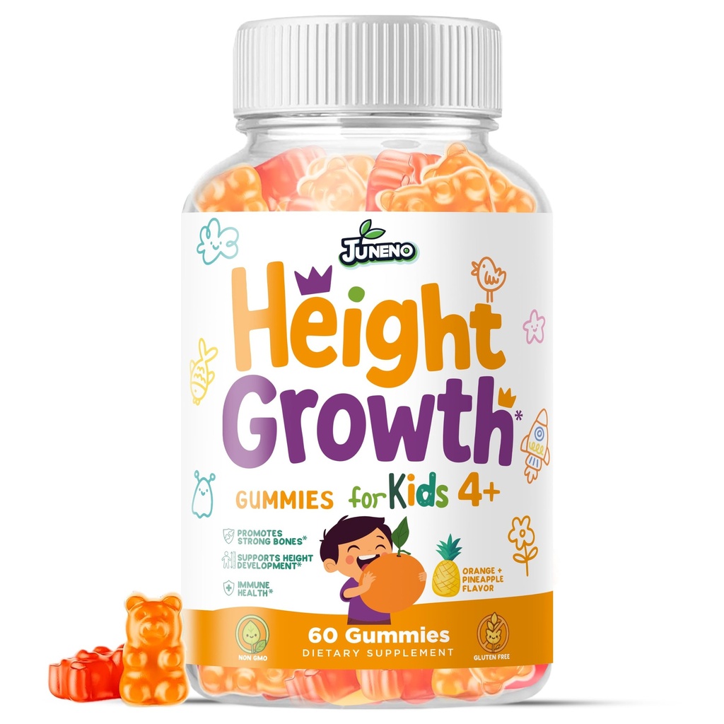 Height Growth Vitamíny Supplement Gummies - Rast Taller pre dospievajúcich deti chlapci Dievčatá - Prírodná výška zvýšenie Maximizer Multivitamín
