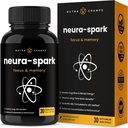 NeuraSpark Premium Brain Supplement for Focus, Memory & Mental Energy - Nootropic Brain Booster for Performance - Ginkgo Biloba, St John's Wort, DMAE, Rhodiola & More - 30 Kapsule
