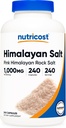 Nutricost Ružové Himalájske soľné kapsuly 1000 mg, 390mg sodíka, 240 kapsúl - Non-GMO, bez lepku