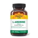 Country Life L-arginín Caps s vitamínom B-6, 500mg, 100 Vegan Kapsule, Certified Gluten Free, Certified Vegan