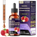 11-in-1 Bacopa Extract Liquid Drops with Ashwagandha, Lion's Mane Mushroom, Phosphatidylserine, L-Theanine, Ginkgo Biloba, Holy Basil, Turmeric, and Rhodiola Rosea - 30ml 1 Fl Oz