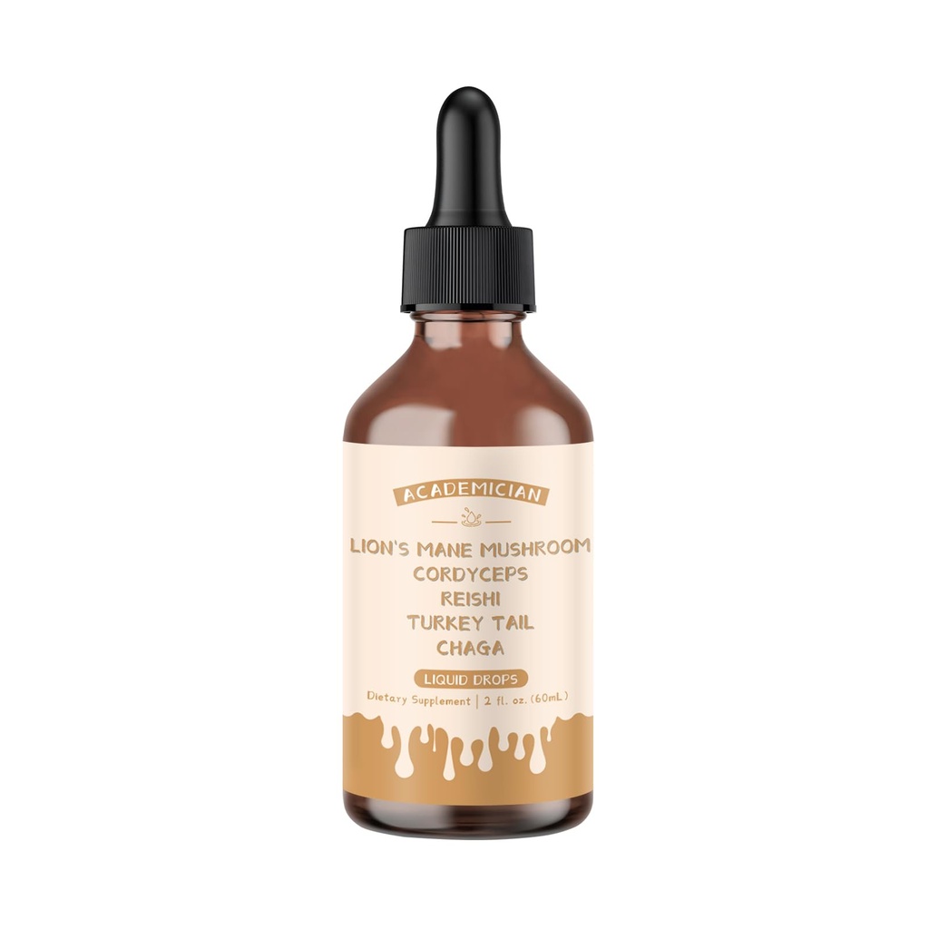 Lions Mane Tincture with Cordyceps Drops Reishi Chaga Turkey Tail Tincture - 60ml