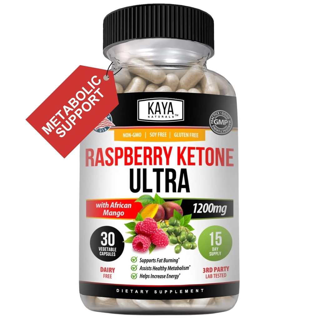 Kaya Naturals Keto Diéta Malinová Ketone - Chudnutie doplnok, kontrola chuť k jedlu, zvýšenie metabolizmu - 30...