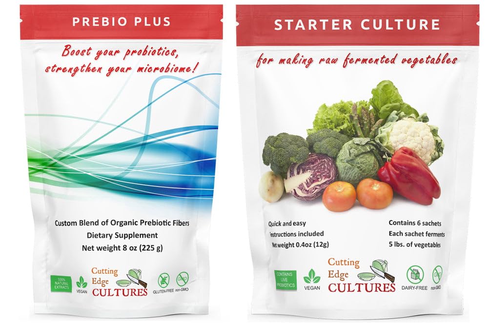 Cutting Edge kultúry Prebio Plus Prebiotické vlákna prášok Najlepšie Custom Blend organických prebiotických vlákien diétne doplnok 8 oz