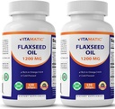Vitamatic 2 balenie Ľanový olej 1200 mg 120 z Ľanového semena so studeným lisovaním - 675 mg ALA Omega 3 mastné kyseliny pre zlepšenie zdravia srdca