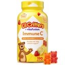 Lichil Critters Immune C Daily Gummy Supplement Vitamín pre deti, pre vitamín C, D a zinok pre imunitnú podporu, oranžová, citrónová, jahodová a čerešňové príchute, 190 Gumies (Backaging May Vary)