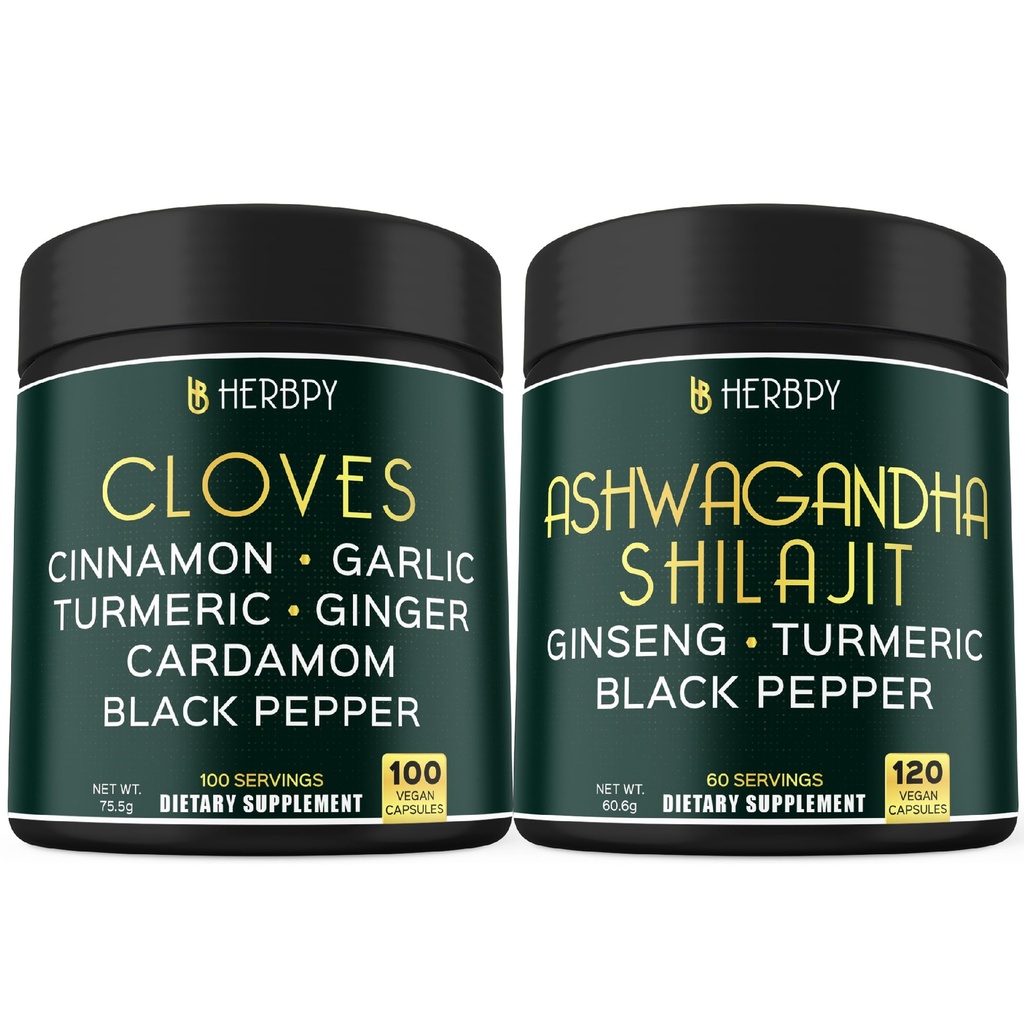 Bundle 7in1 Klinčeky doplnok a 5in1 Ashwagandha Shilajit